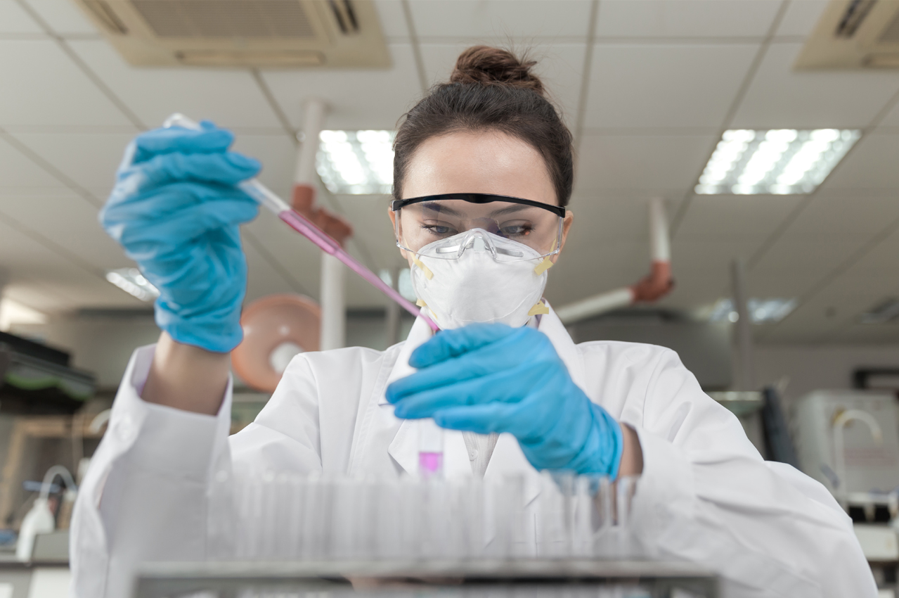 young woman working in a lab